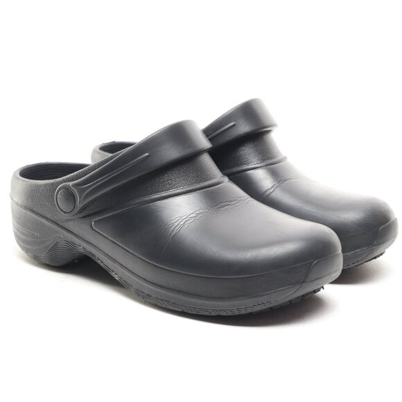 Easy Works by easy street Rubber Mules Clogs Women 7 Black - Picture 4 of 17